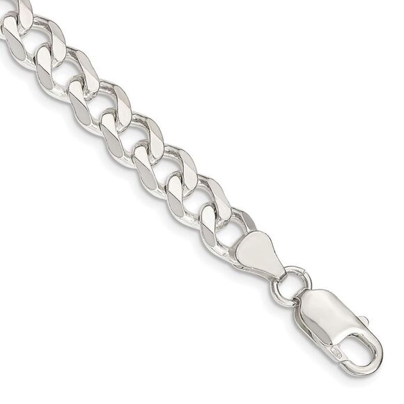Kazi Luxury Sterling Silver 7.5mm Curb Chain